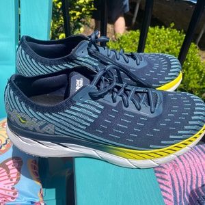 Hoka Men's Blue & Yellow Lace-Up Clifton -Size 10.5